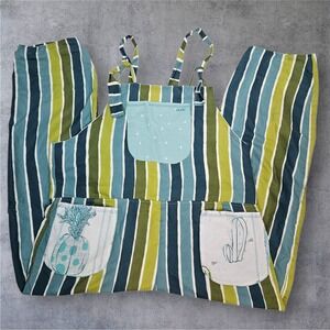 RelovedDesigns By Dawn Striped Jumpsuit Romper Pinafore Overalls Pockets Size 14